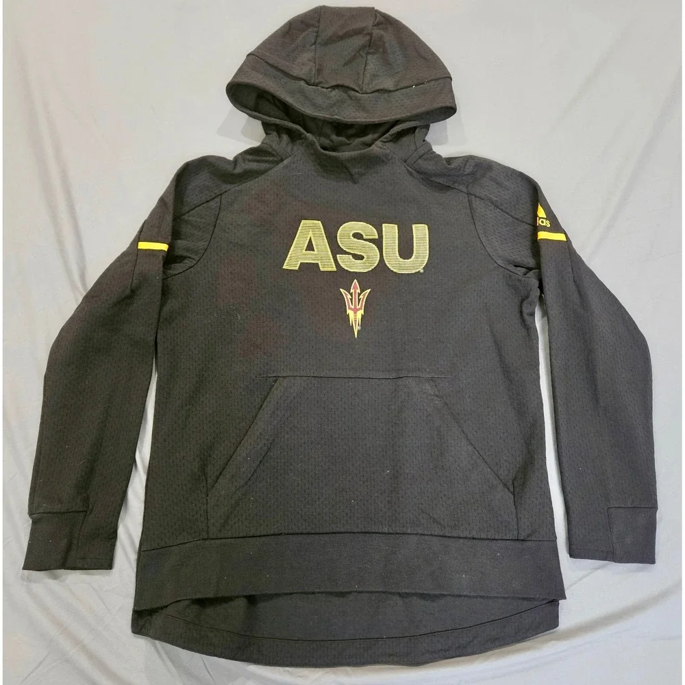 Adidas ASU Hoodie Mens L Black Climalite Sun Devils Pullover